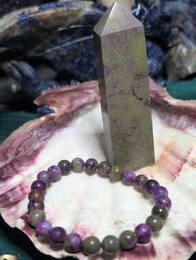 Atlantisite Stichtite Set Tower And Bracelet